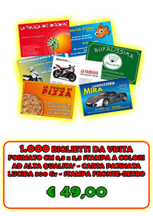 OFFERTE 1000 BIGLIETTI DA VISITA &euro; 49,00